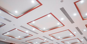 LEED Accredited lighting shown on ceiling